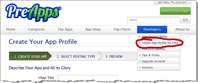 Create a profile for your app