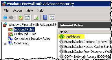 Couchbase firewall rule