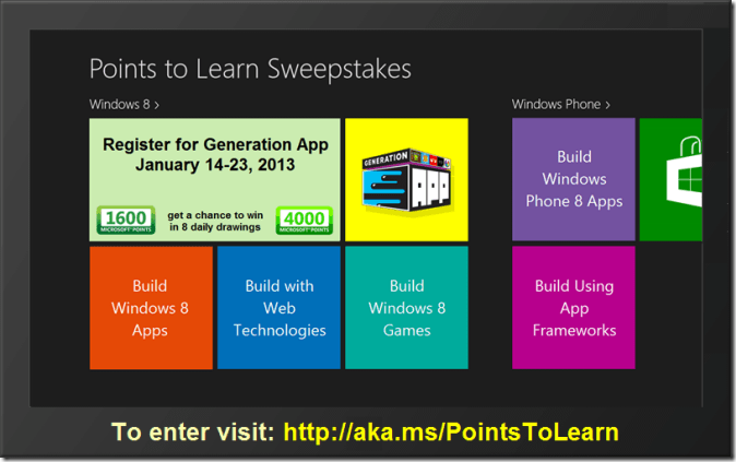 Sign up for the Points to Learn Sweepstakes