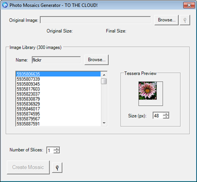 Photo Mosaics client with tessera preview