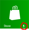 Windows Store tile with numeric badge