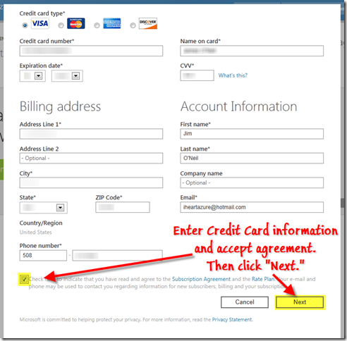 Credit card data input