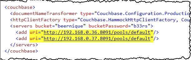 Couchbase client configuration