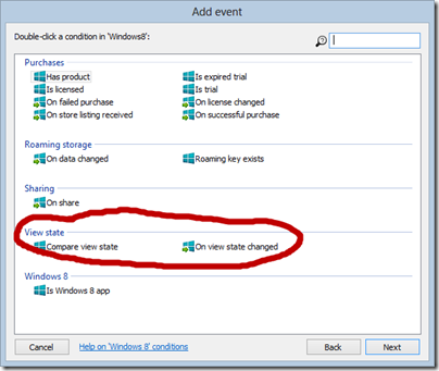Windows8 plug-in events