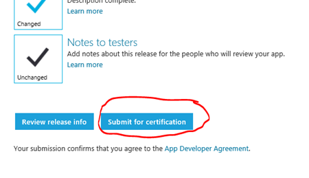 Submit for certification