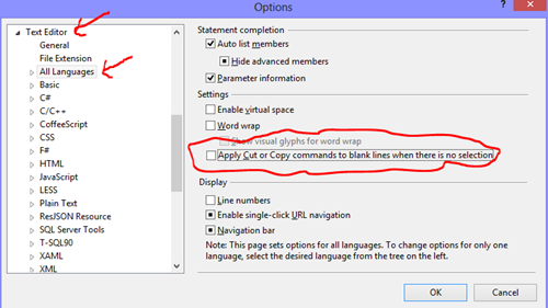 Visual Studio Options