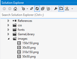 Visual Studio images folder