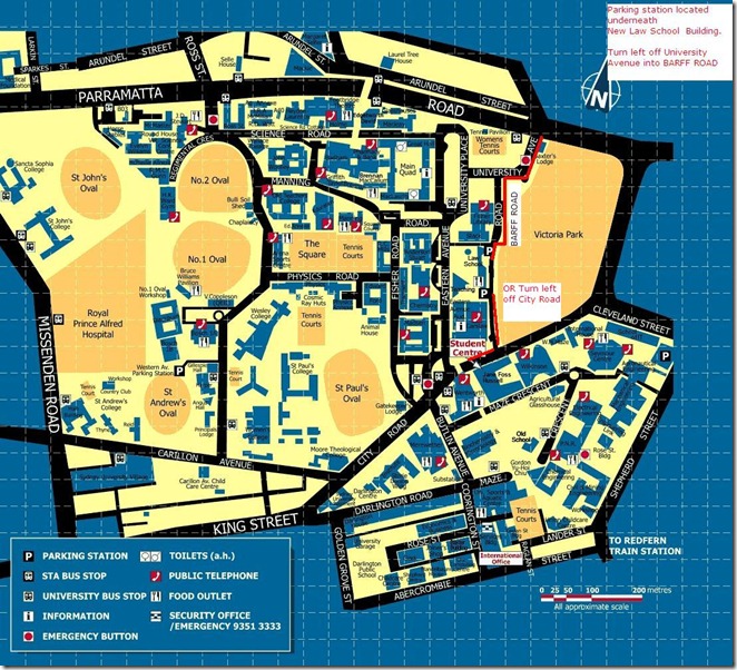 University of Sydney - Map (Law School Parking)