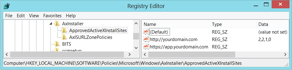 ActiveX Service GPO Registry key