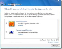 Windows-EasyTransfer Schritt 11