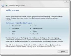 Windows-EasyTransfer Schritt 1