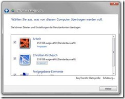 Windows-EasyTransfer Schritt 4
