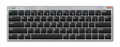 On-screen keyboard that looks similar to many physical keyboards