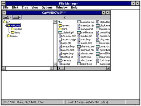Figure 2 - File Manager in Windows 3.1