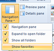 Figure 13 - Navigation pane options
