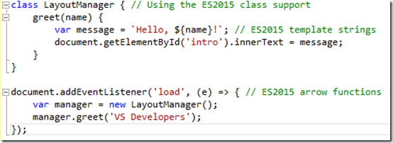 Using new language features in ES2015