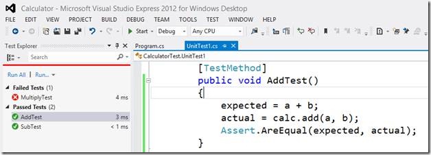 Unit Testing in Visual Studio Express 2012 for Windows Desktop