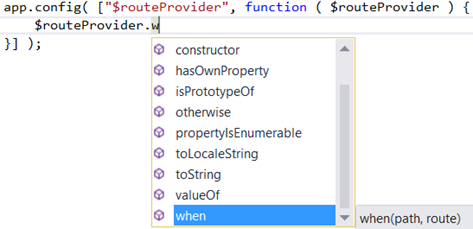 Intellisense experience with the extension