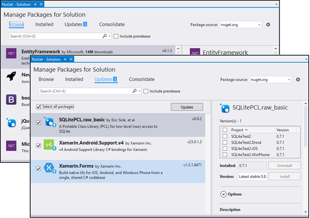 Updated NuGet package manager