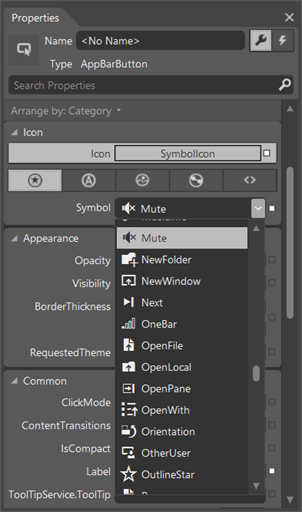 New controls: Modify the properties in the Properties Inspector