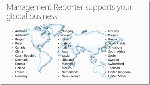 Management Reporter global map