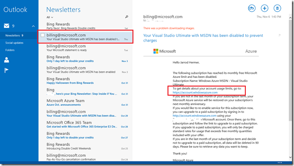 Azure Terminated Email