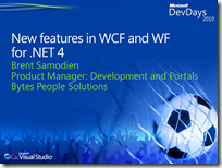 Samodien, Brent - New features in WCF and WF for .NET 4
