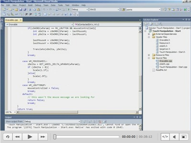 Windows Touch Screencast 120: Touch Programming in C++