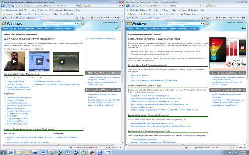 Image showing Before and After designs for the Power Management Developer Resource