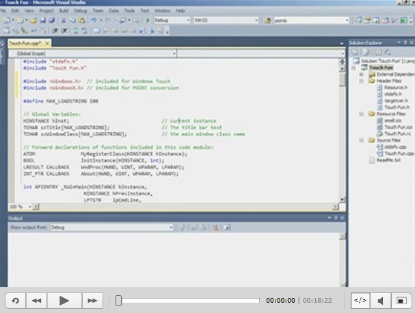 Windows Touch Screencast 110: Touch Programming in C++