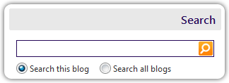 The location of the search box on an individual blog page