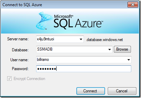 12 Connect to SQL Azure