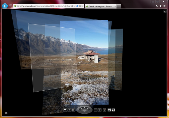 Screenshot of PhotoSynth running in Internet Explorer 9