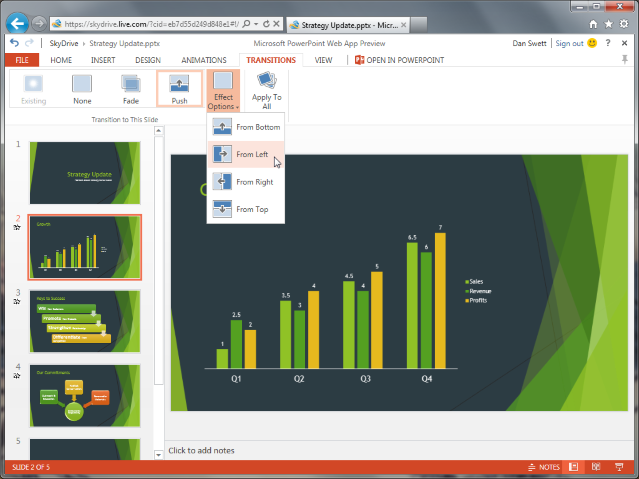 Screenshot of the July 2012 Office Web Apps preview.