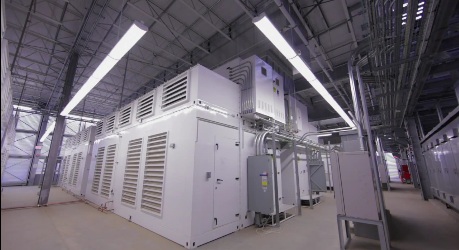 Photo showing the interior of an energy-efficient Microsoft cloud computing datacentre