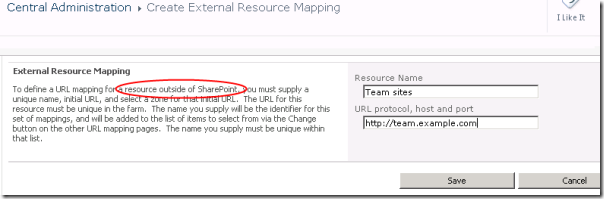 External resource mapping