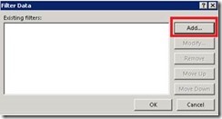 Figure 22. Add button in the Filter Data dialog box