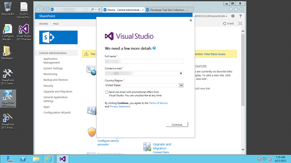 Figure 2. Visual Studio sign in