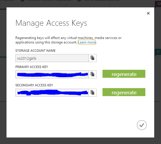 Windows Azure Storage Account & Keys