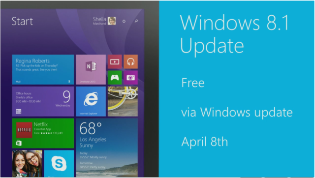 Windows 8.1 更新將在 4 月 8 號由 Windows Update 派送更新