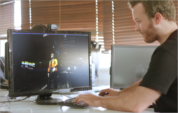 And here's the payoff—the gamer plays the 3D avatar of himself. Now that’s putting yourself in the action!