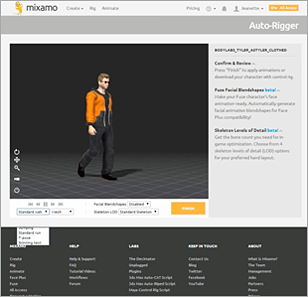 In Mixamo, your image gets automatically rigged and animated.