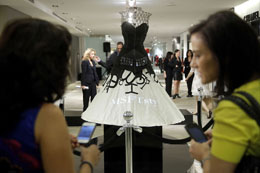 The Printing Dress, a remarkable melding of fashion and technology, on display at Bloomingdale's in New York.