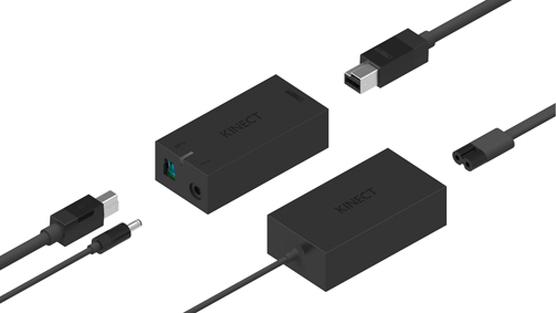 Kinect for Windows v2 hub (top) and power supply (bottom)
