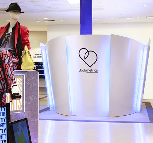 The Bodymetric Pod is small enough to be used in retail locations for capturing customers’ unique body shapes to virtually to select and purchase garments