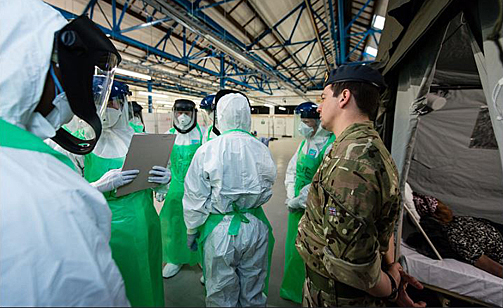 British army medics train for deployment to West Africa, where they will fight the Ebola outbreak. A Kinect-enabled patient kiosk will help them screen potential Ebola victims.