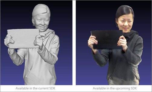 The upcoming Kinect for Windows SDK 1.8 will include more realistic color capture with Kinect Fusion.