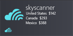 라이브 타일-SkyScanner