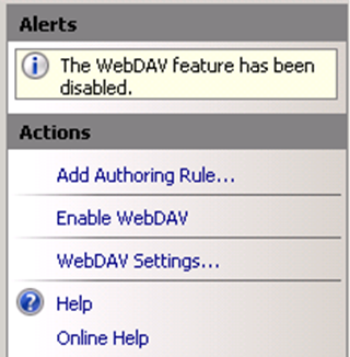 Aspecto WebDAV deshabilitado