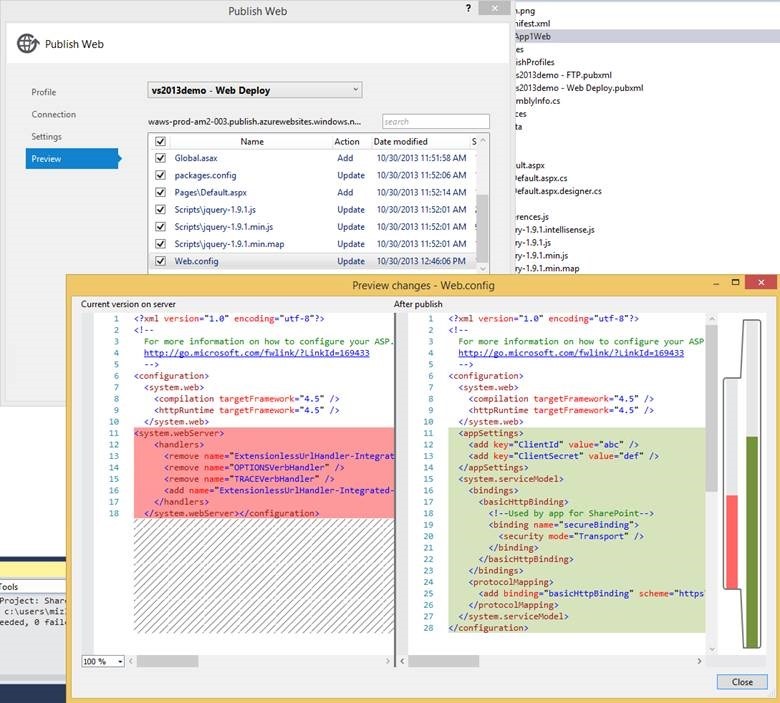 Figure 7. Preview functionality in Visual Studio